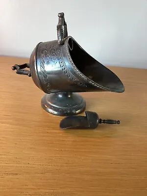 Pewter Coal Scuttle Sugar Bowl And Scoop ( Vintage ) • £18.50