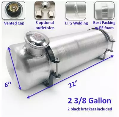 2 3/8 Gallon 6'' X 22  1/4NPT Outlet End Fill Spun Aluminum Gas Tank /Fuel Tank  • $107.20