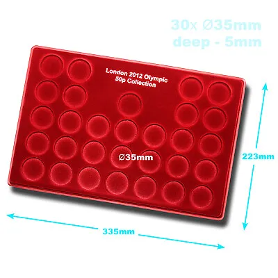 OLYMPIC 2012 / SCHULZ Collection Red COIN TRAY - 30 Circle Compartments For 50p • £10.99