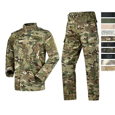 Army Mens Tactical Suit US Military Outdoor Combat Coat Cargo Pants Camo Uniform • $68.87