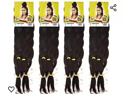 X-Pression Xpression Lagos Braid Pre Stretched Braiding Hair Extension 42 & 46'' • £4.99