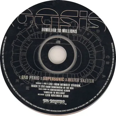 OASIS FAMILIAR TO MILLIONS UK PROMO SAMPLER COMPACT DISC 3 Live Tracks • £14.99