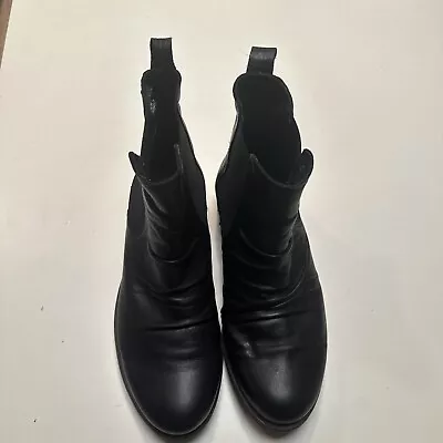 Eos Black Leather WILLO-W Boots Size 36 • $150