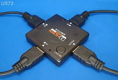 Hdmi Switcher Y Adapter 3 Way Splitter Video T Hub 3-in 1-out Switch • $9.95