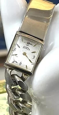 Vintage Lucerne 17 Jewel Silver Tone Hidden Photo Band Watch • $22.49