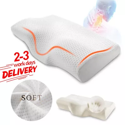 Contour Memory Foam Cervical Support Pillow Neck Pain Relief Sleeping Orthopedic • £18.90