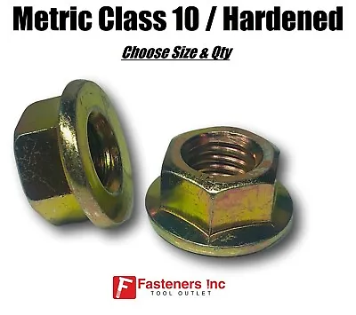 Metric Hex Flange Nuts Class 10 (Grade 8) Zinc Yellow (Choose Size & Qty)  • $10.80
