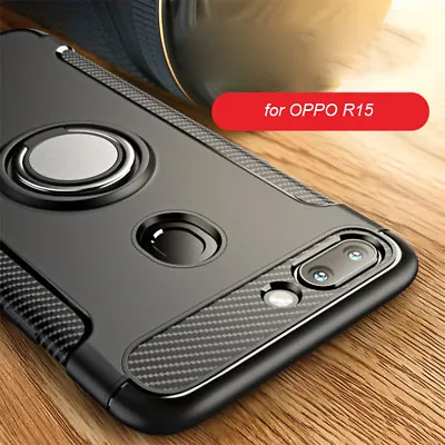 For OPPO R15 Pro Case NEW Ring Stand Slim Armor Shockproof Rubber Bumper Cover • $13.99