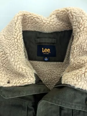 Lee Premium Select Mens Sherpa Lined Canvas Field Jacket XL Olive • $28.88
