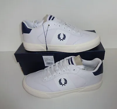 Fred Perry Ladies Leather White Womens Retro Trainers Shoes Casual New UK Size 4 • £31.98