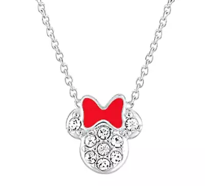 Minnie Mouse Necklace Disney Parks ✿ Bow Head Made With Crystals From Swarovski • $24.95