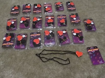 QTY 20 Heart Battery Flashing Red Light Charm Necklace Club Rave Party Favor LED • $22.46