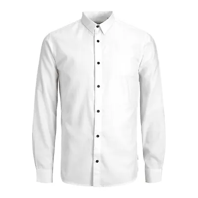 Jack & Jones Mens Shirt Orion Long Sleeve Cotton Blend Casual Slim Fit Top • £19.99