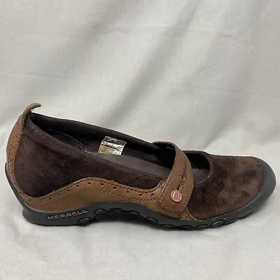 Merrell Women’s Plaza Bandeau Espresso Size 8 Suede Leather Mary Jane Shoes L • $10.49