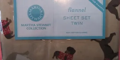 Martha Stewart Christmas Dogs In Sweaters Twin Flannel Sheets  No Pillow Case • $54.99