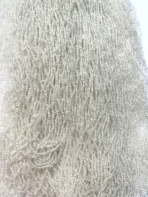 Rare Antique Micro Seed Beads- 16-18/0 Cloudy Clear Slightly Translucent- 3.8g • $6.25