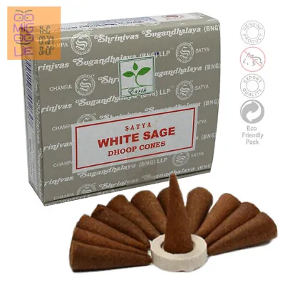 SATYA Incense Cones Nag Champa White Sage Palo Dhoop Insence BUY 3 GET 1 FREE • £1.99