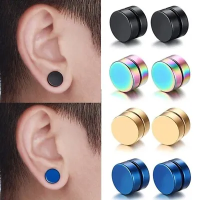 Magnet Ear Stud Unisex Magnetic Non-Piercing Fake Earrings Men Women Fake Studs • £1.99