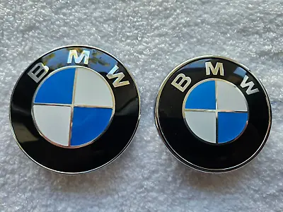 BMW Hood 82mm & Trunk 74mm Replacement 2 Pins Badge Emblem 52148132375 Brand New • $14.99