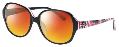 Vera Bradley Lillian Polarized Sunglasses Oversized In Black Priscilla Pink 57mm • $99.95