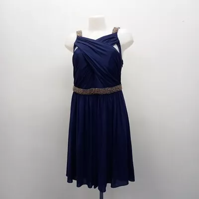 Coast Occasion Prom Dress Women Size 14 Navy Blue New RMF03-VM • £7.99