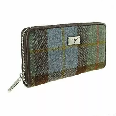 Glen Appin Harris Tweed Large Zip Purse LB2100 Staffa Choice Of Colours • £24.99