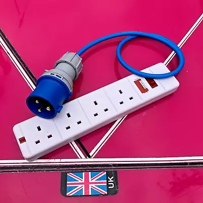 32Amp Plug To 13Amp Fused 4-way Switched Socket Arctic Flex 2.5mm Cores Fly Lead • £21.99