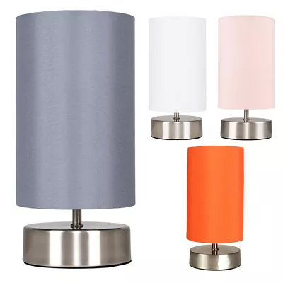 £16.99 • Buy Chrome Bedside Touch Table Lamp 24cm Desk Task Light Lampshade LED Bulb Lighting