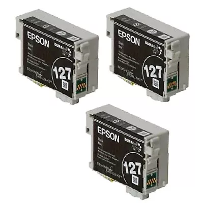 Lot Of 3 - Genuine Epson XL EMPTY High Capacity #127 BLACK Ink Cartridge  • $7.99