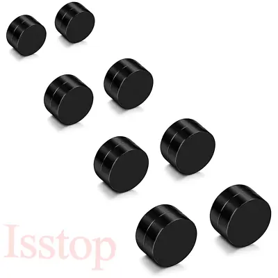 Men Women Magnetic Stainless Steel Stud Earrings Ear Plugs Non-Piercing Clip On • $3.77