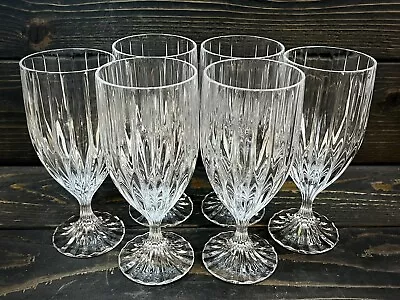 Mikasa Park Lane Crystal Iced Tea Goblets Glasses 7 1/4  Tall 12 Oz Set Of 6 • $80