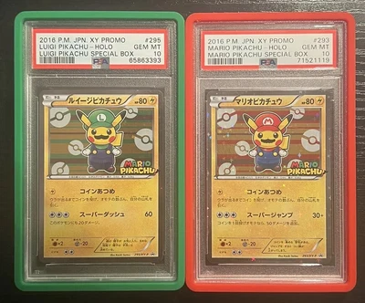 $2700 • Buy Psa 10 Mario Luigi Pikachu Special Box Promo Japan Pokemon Holo Set 293 295/XY-P