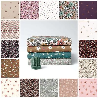 Printed Cotton Babycord 21 Wale Needlecord Corduroy Dressmaking Fabric • £16.99