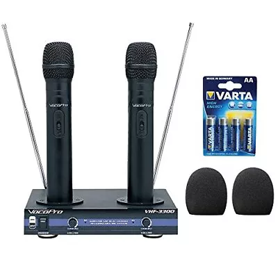 VocoPro VHF-3300-2 Channel VHF Rechargeable Wireless Microphone System Bundle • $149