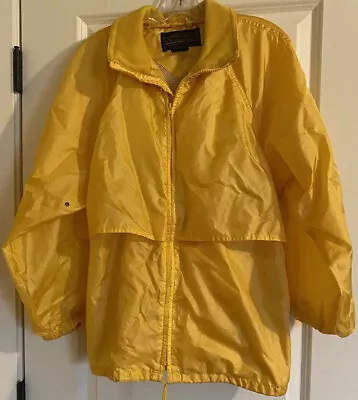 Vintage Eddie Bauer Jacket Mens Windbreaker Rain Jacket Yellow Sz Medium • $20.23