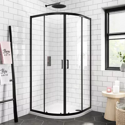 Quadrant Shower Cabin  Black Frame 900x900mm • £163.95