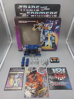 Vintage 1985 Transformers G1 Original Soundwave W Buzzsaw Complete With Box • $239.99