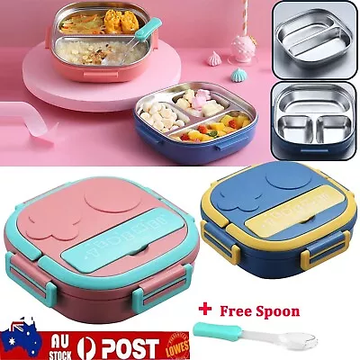 304 Portable Stainless Steel Lunch Box Thermos Hot Food Container Bento Office B • $12.99