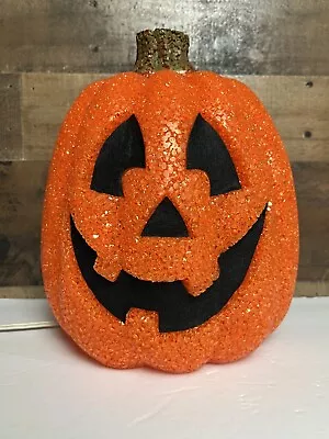 Vintage Halloween Pumpkin Jack O Lantern Melted Popcorn Rubber Plastic 10  Lites • $29.99