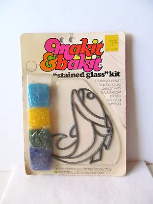 Vintage Makit Bakit StainGlass Suncatcher Kit Fish Trout  W/Cooking Crystals • $22.99