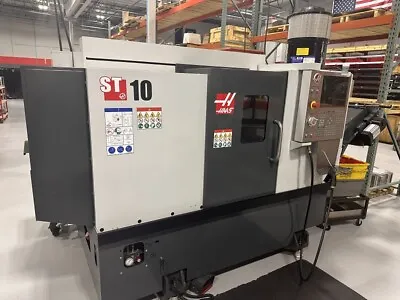 USED HAAS ST-10T CNC LATHE 2017 Tool Presetter Chip Conveyor Auto Door Low Hours • $39500