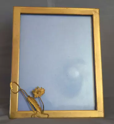 Period Art Deco Gilt Brass Wanamaker Hang / Easel Picture Frame 3d Floral Leaf • $214.69