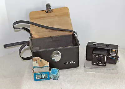 Minolta Autopak 600-X Film Camera W/Flash Cubes & Case Tested Fully Functional • $19.98