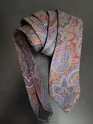 Vintage Etro Milano 100% Silk Paisley Tie 3.25” X 58” Made In Italy • $24