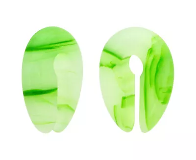 Green Line Agate Stone Keyhole Ear Weights (STN-663) Set Ear Gauges PICK SIZE • $32.99