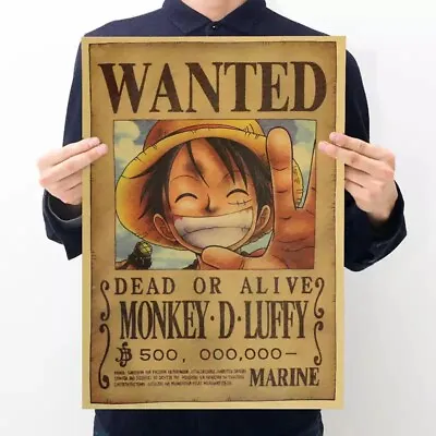 One Piece Monkey D. Luffy WANTED Poster Vintage Poster Kraft Paper 50x35cm • $17.60
