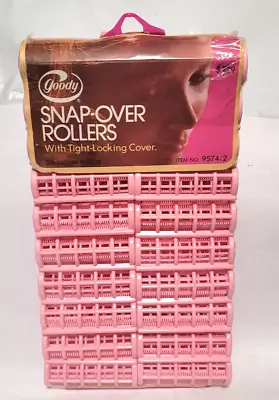 Vintage Goody Snap-Over Hair Rollers 1 Pack Of 20 Medium Pink New Old Stock • $23