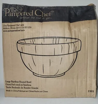 $35 • Buy The Pampered Chef Large Bamboo Round Bowl #2303 New (Discontinued)