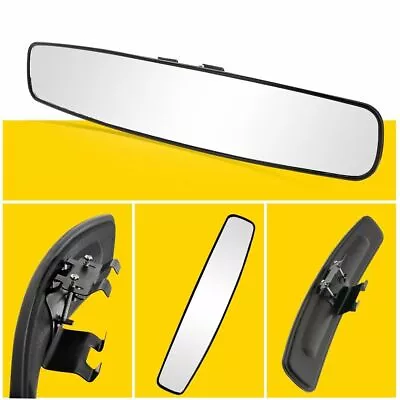 Black 17''Panoramic Rear View Mirror Wide Angle Convex Car Truck SUV Day Night • $16.96