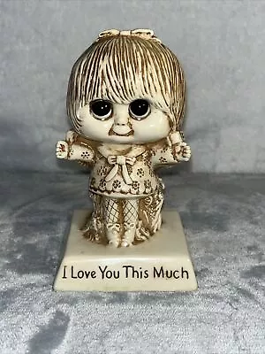1975 W & R Berries Co's  Figurine Girl I Love You This Much Resin 6  • $10